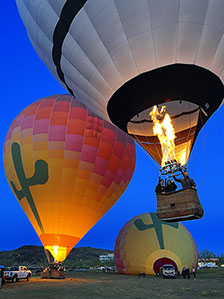 Looking inside our largest hot air balloon as it is inflated