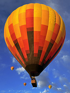 Looking inside our largest hot air balloon as it is inflated